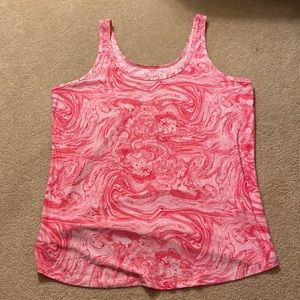 Pink tie-dye tank top